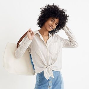 Madewell Tie-Front Shirt in Stripe (sold out online)